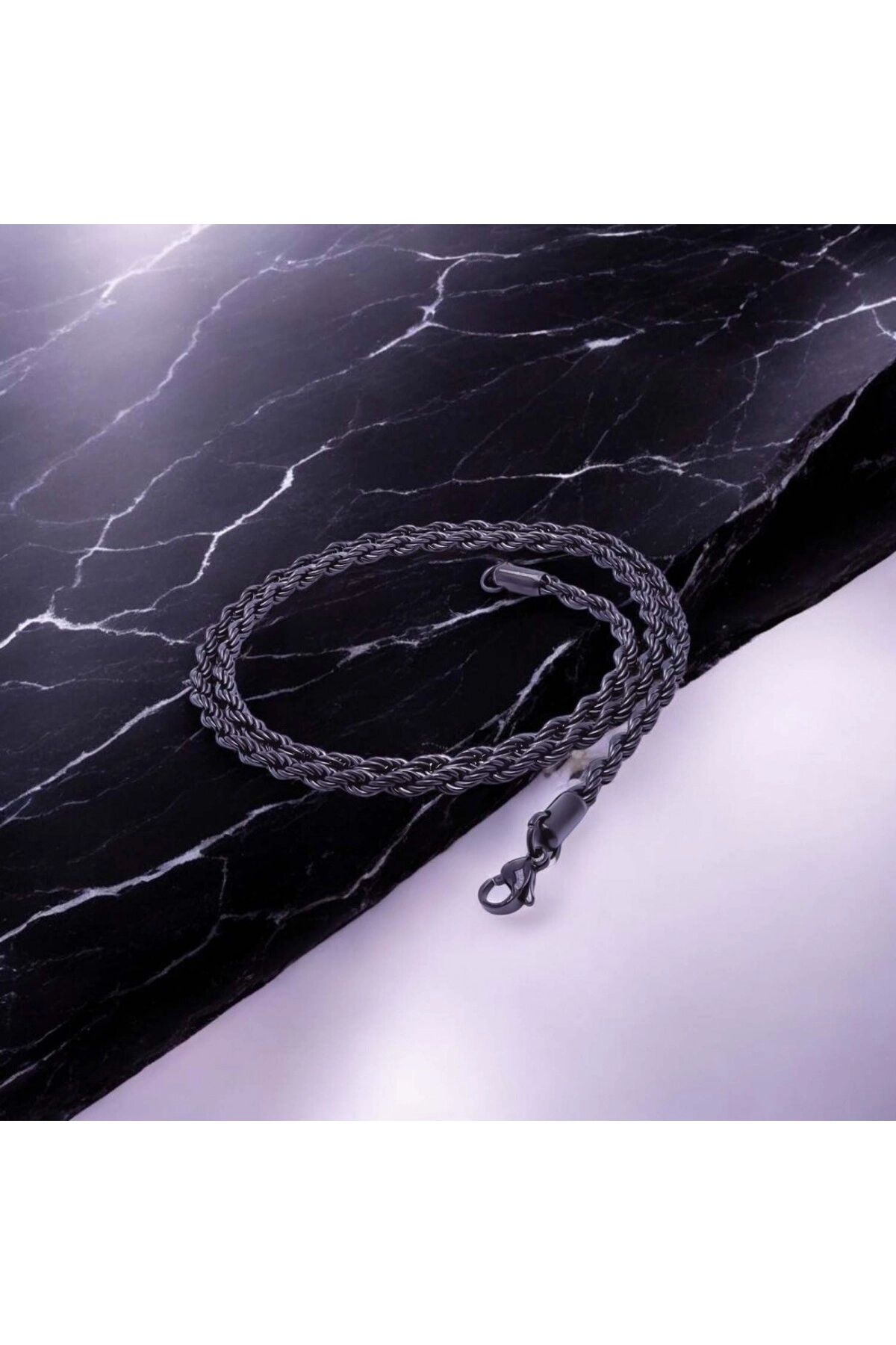 Sarmal Halat Çelik Kolye 4Mm-1