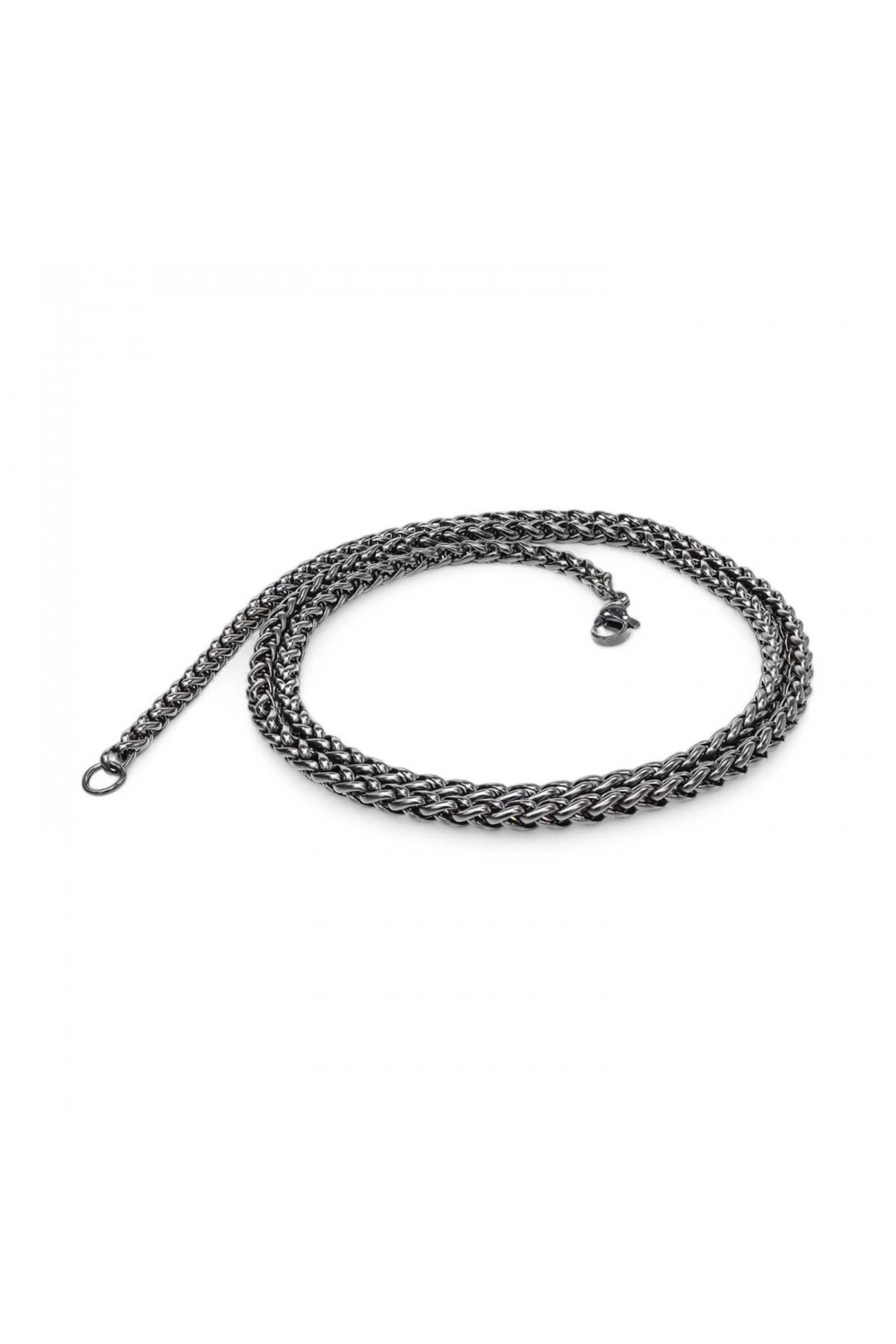 Siyah Renk Çelik Kolye 4Mm-1