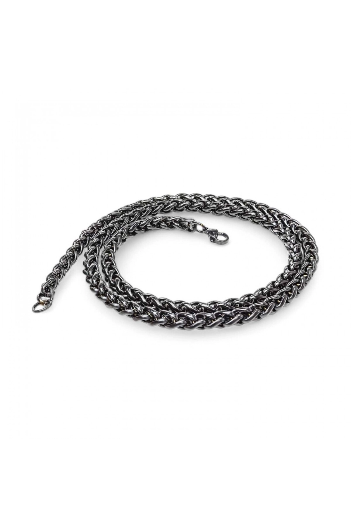 Siyah Renk Çelik Kolye 6Mm-1