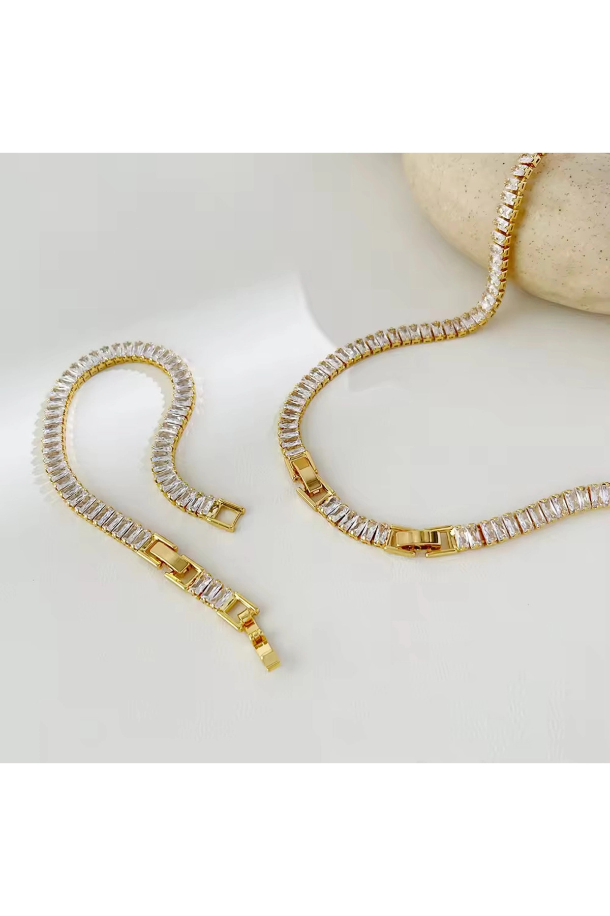 Su Yolu Bileklik Taşlı Yüksek Kalite Zarif | Gold | 316l Çelik - Kararmaz | Hediye Kadın-4