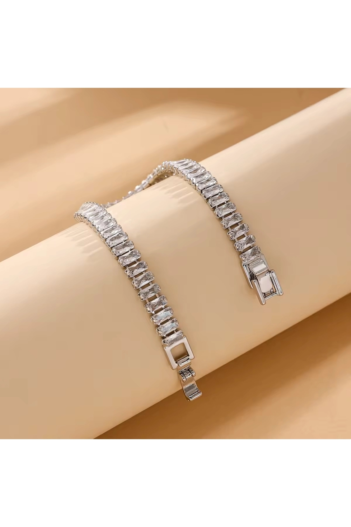 Su Yolu Bileklik Taşlı Yüksek Kalite Zarif | Gümüş | 316l Çelik - Kararmaz | Hediye Kadın-0