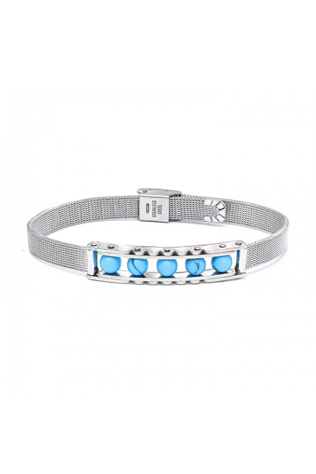 Turkuaz Taş Ve Paslanmaz Çelik Bileklik-0