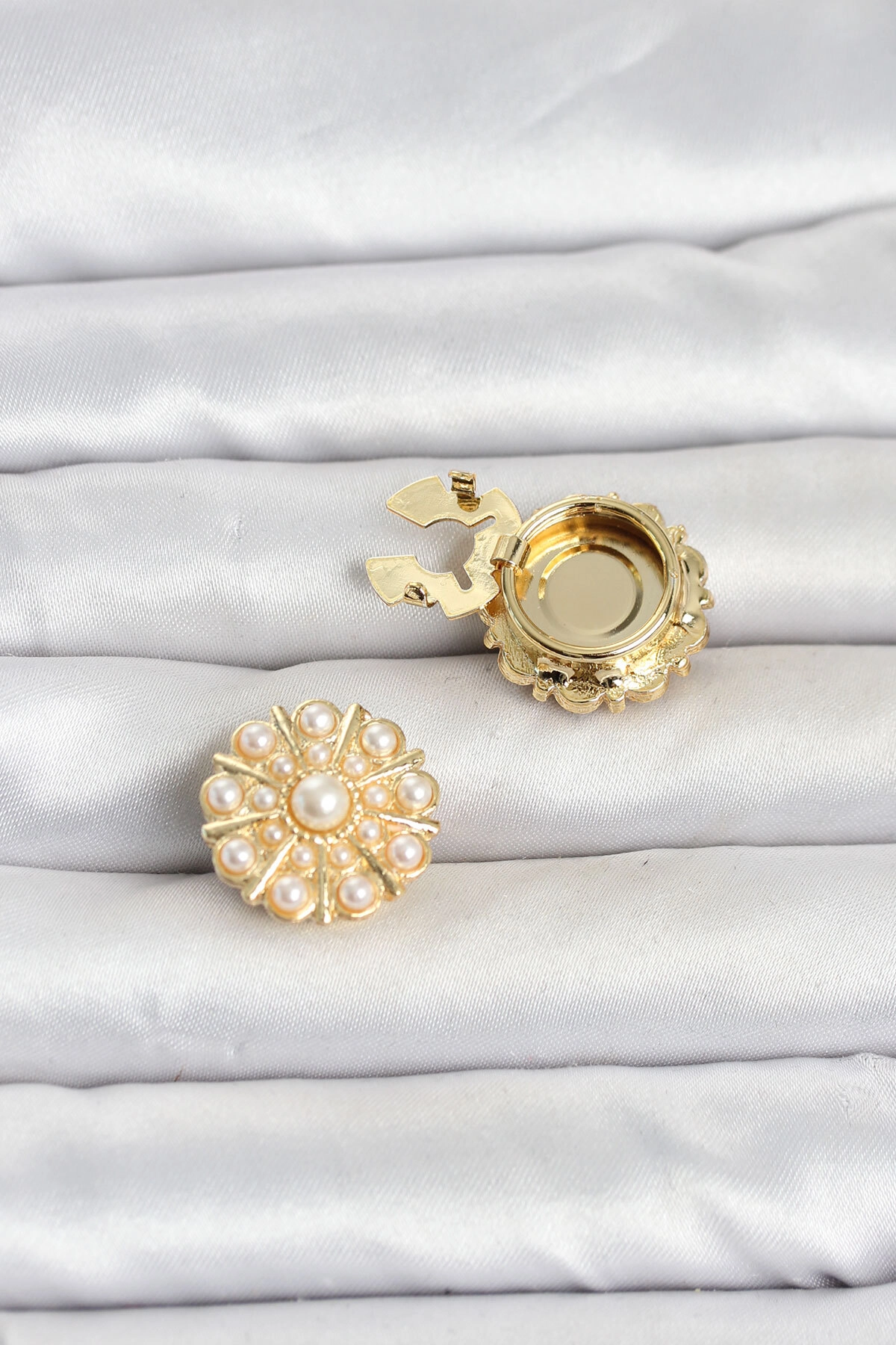 Vintage Model Gold Renk Düğme veya Manşet Broşu-1
