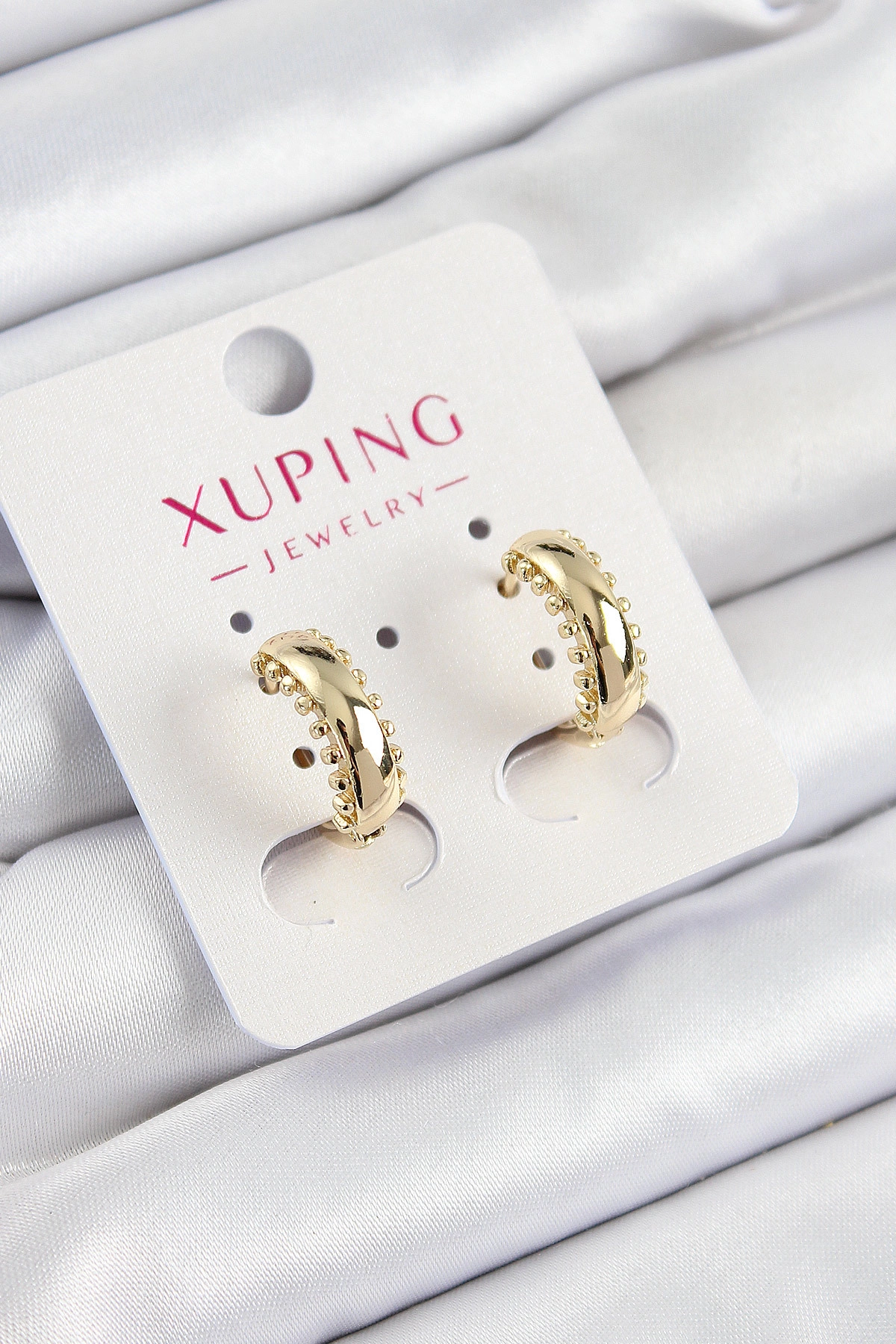 Xuping Çit Halka Model Gold Renk Kadın Küpe-0