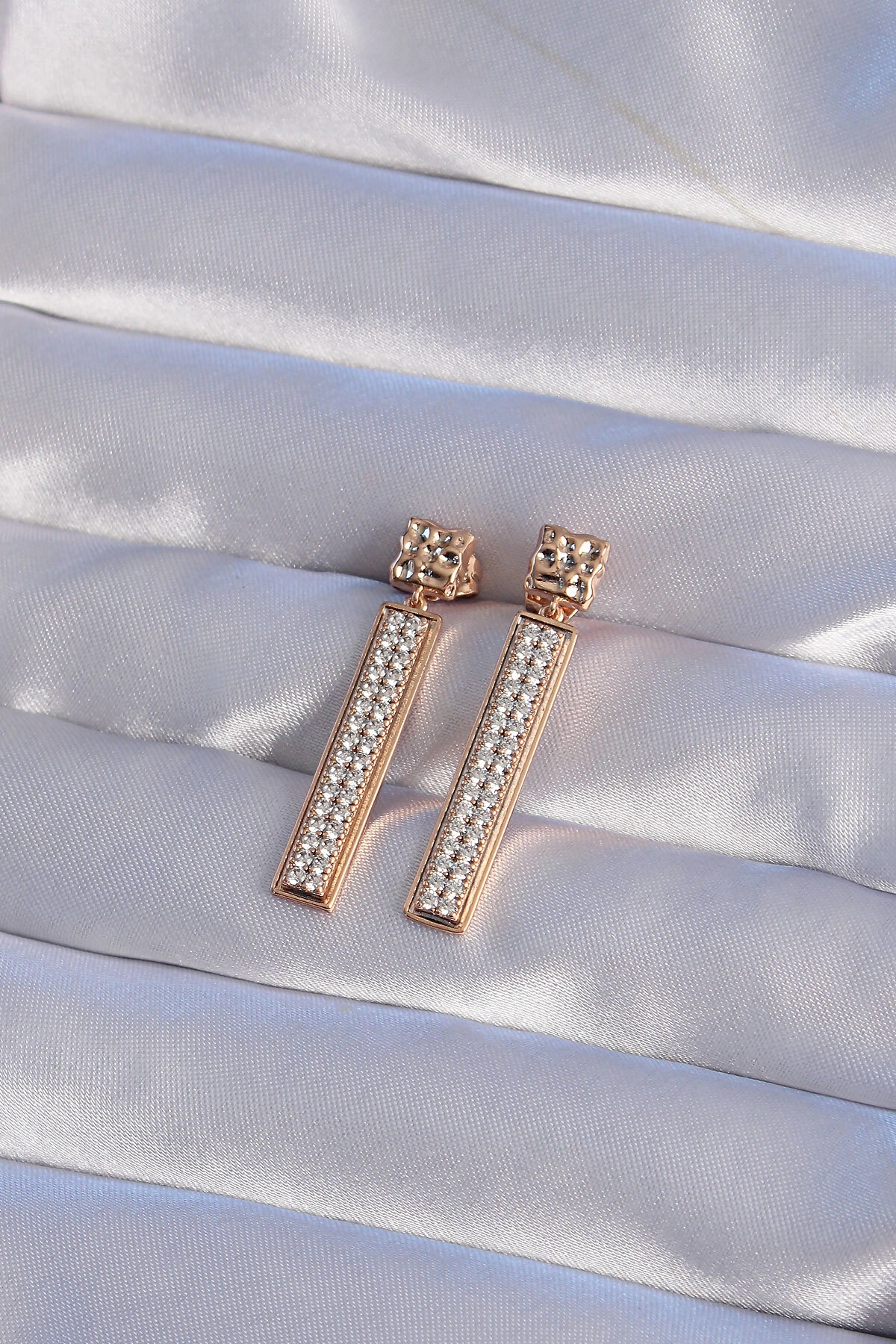 XUPİNG Rose Renk Zirkon Taşlı Su Yolu Küpe-1