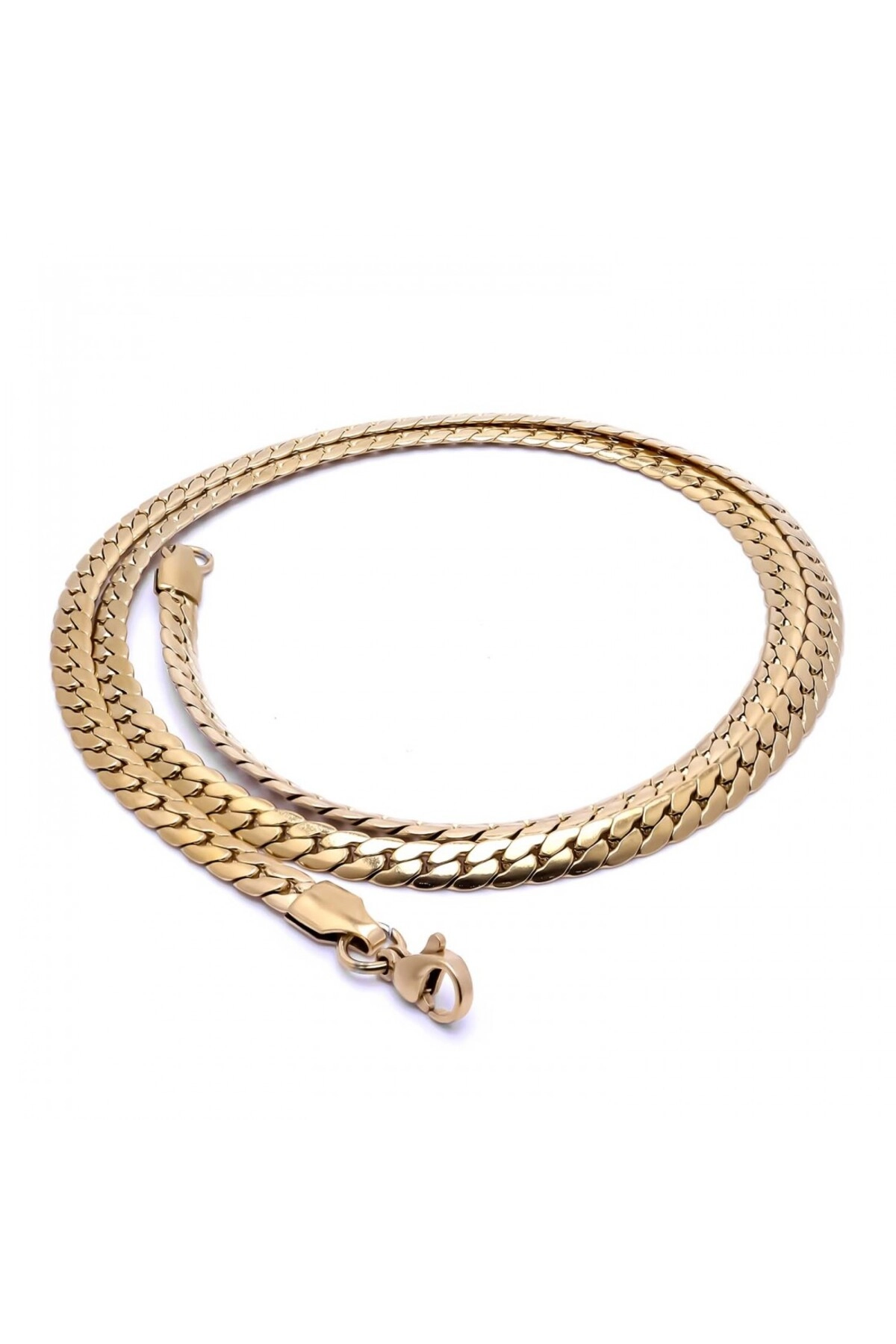 Yassı Yılan Sırtı Çelik Kolye 1.2Mm X 4Mm-1