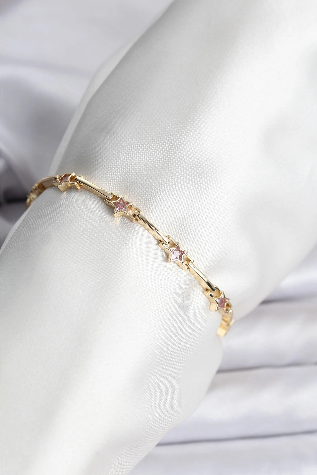 Yıldız Model Gold Renk Pirinç Bileklik-0