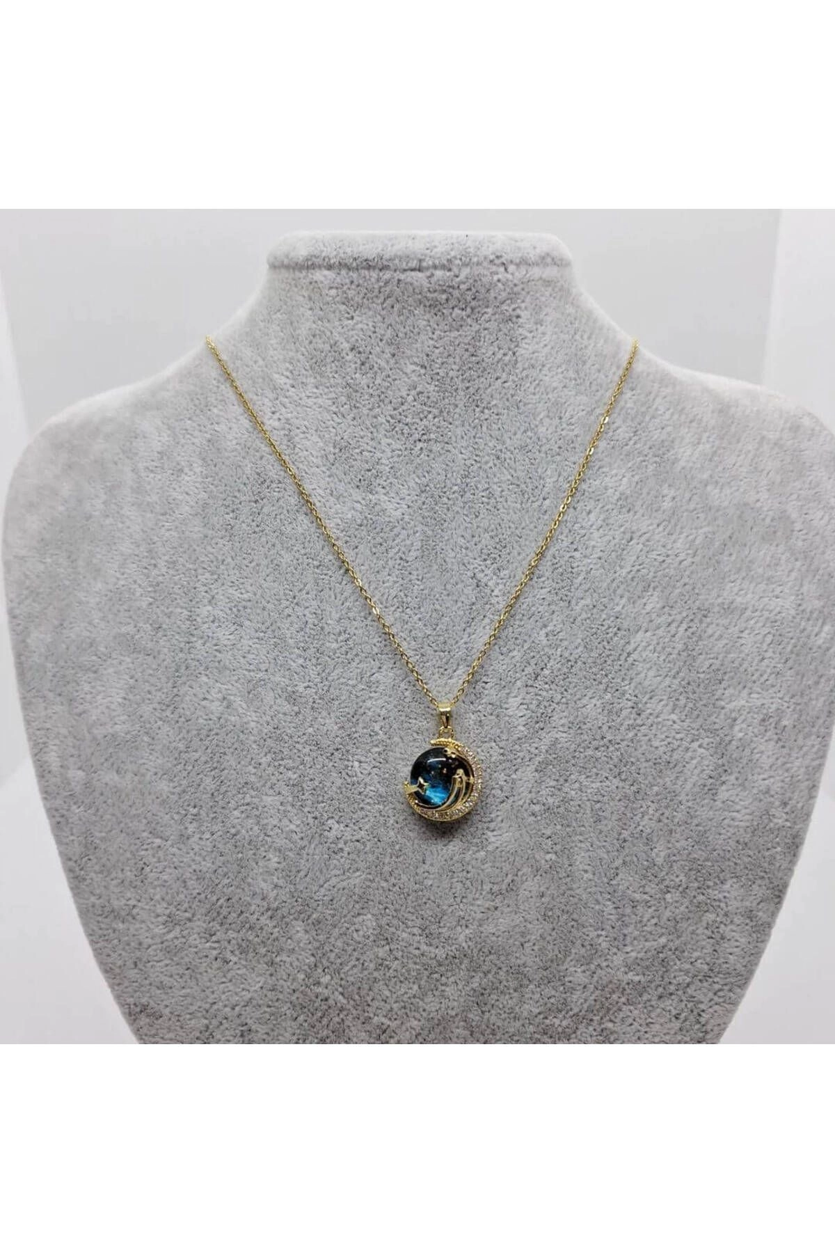 Zarif Gökyüzü - Gezegen Kolye | 316l Çelik - Kararmaz | Hediye Kadın | Uzay Dünya-5
