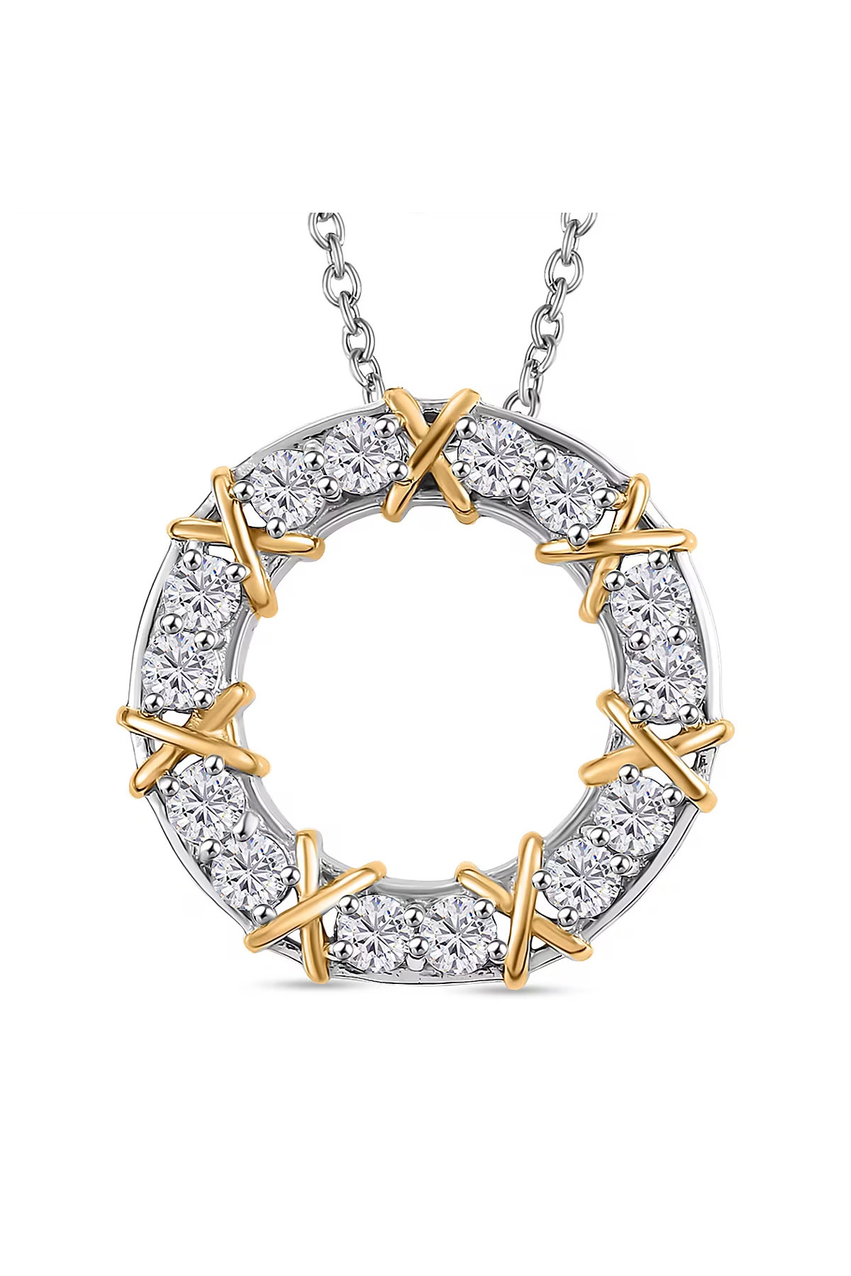 Zirkon Taşlı Gold Detaylı Zarif Xox Kolye | 316l Çelik - Kararmaz | Hediye Kadın-3