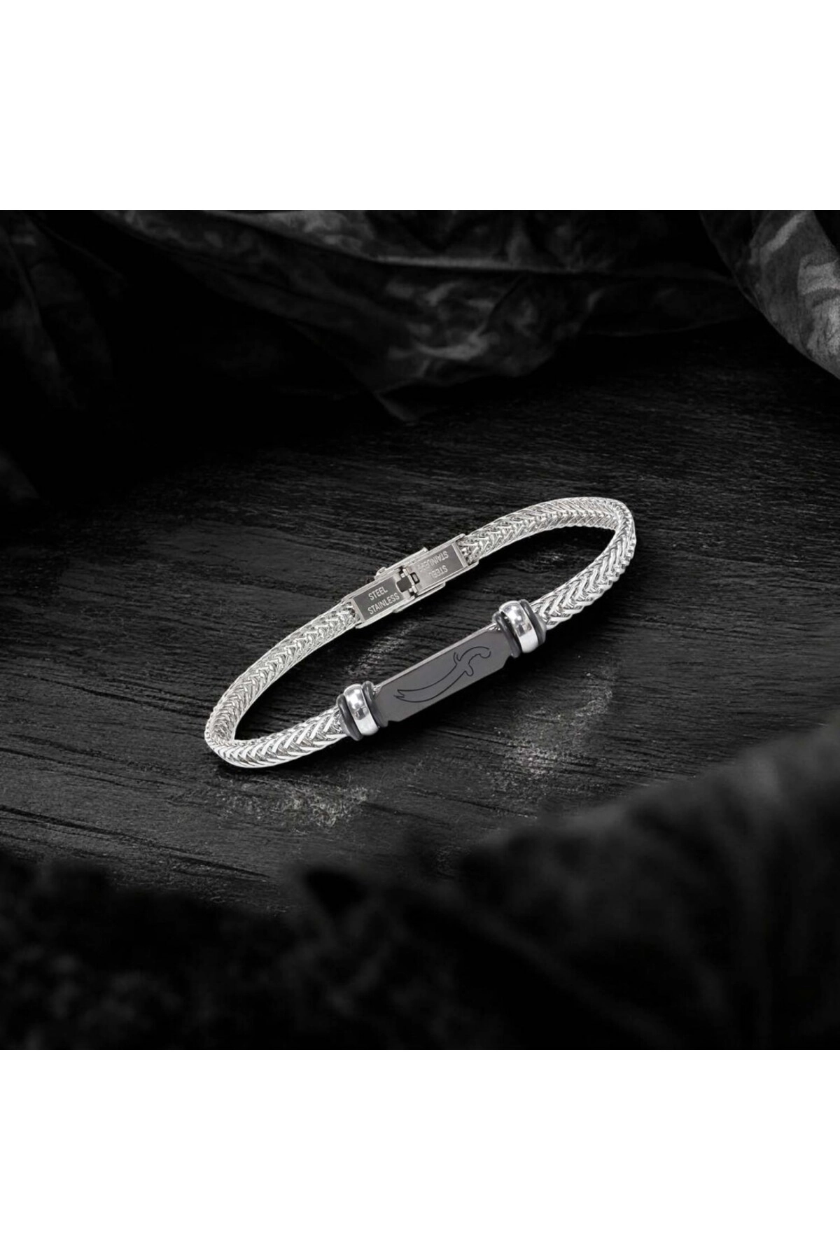 Zülfikar Kılıç Çelik Hasır Örgülü Ayarlanabilir Bileklik-1