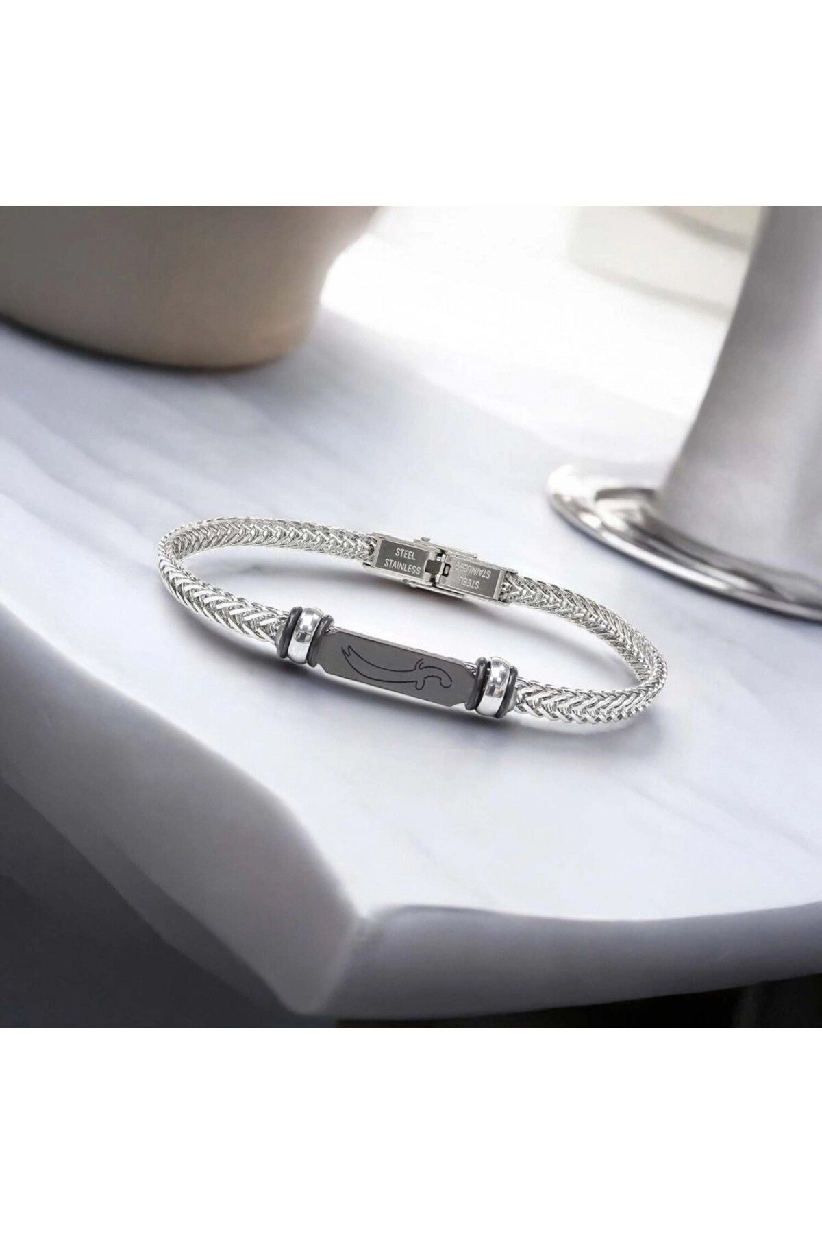 Zülfikar Kılıç Çelik Hasır Örgülü Ayarlanabilir Bileklik-2
